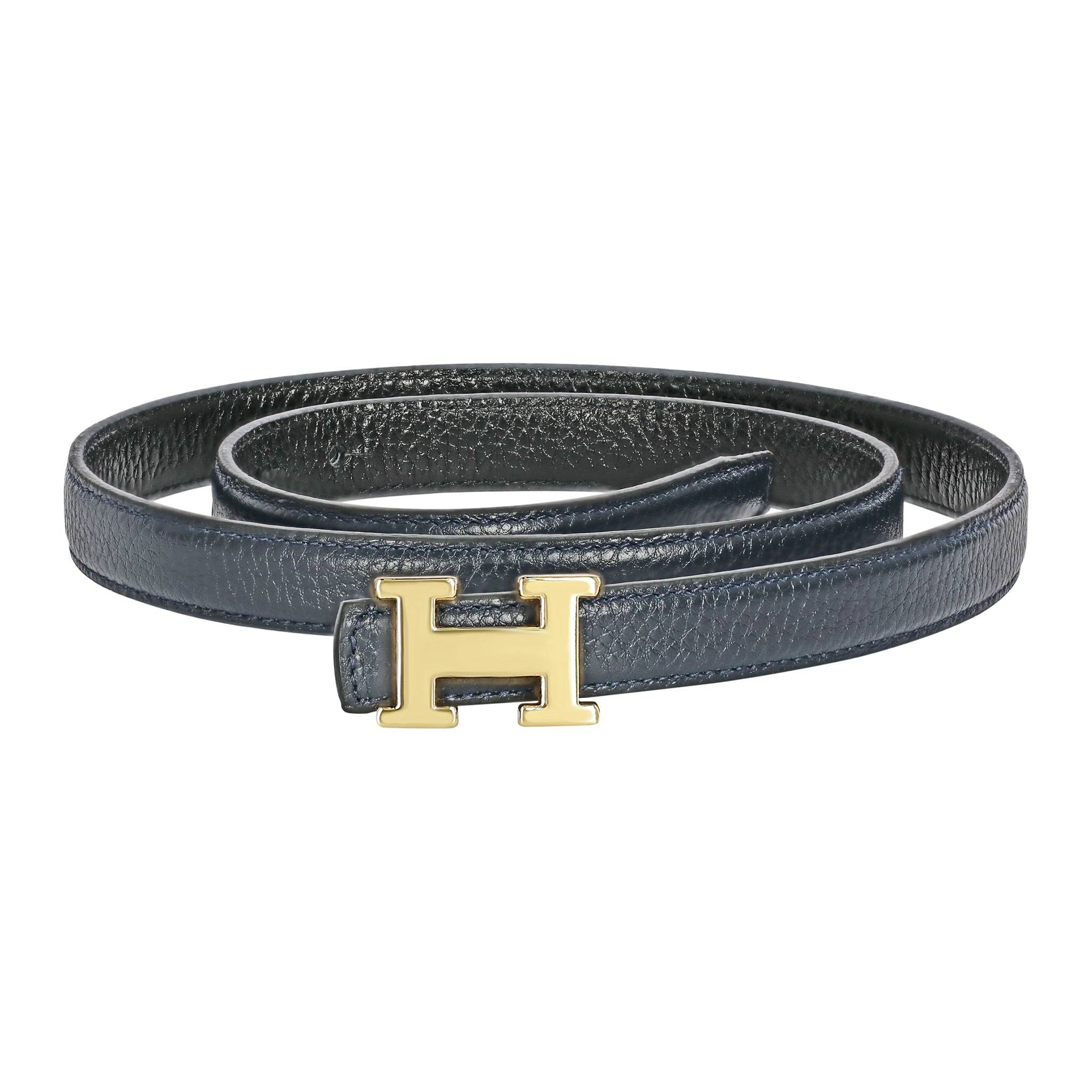 Reversible Buckle Hermès Belt Dark Blue&Black 20 mm