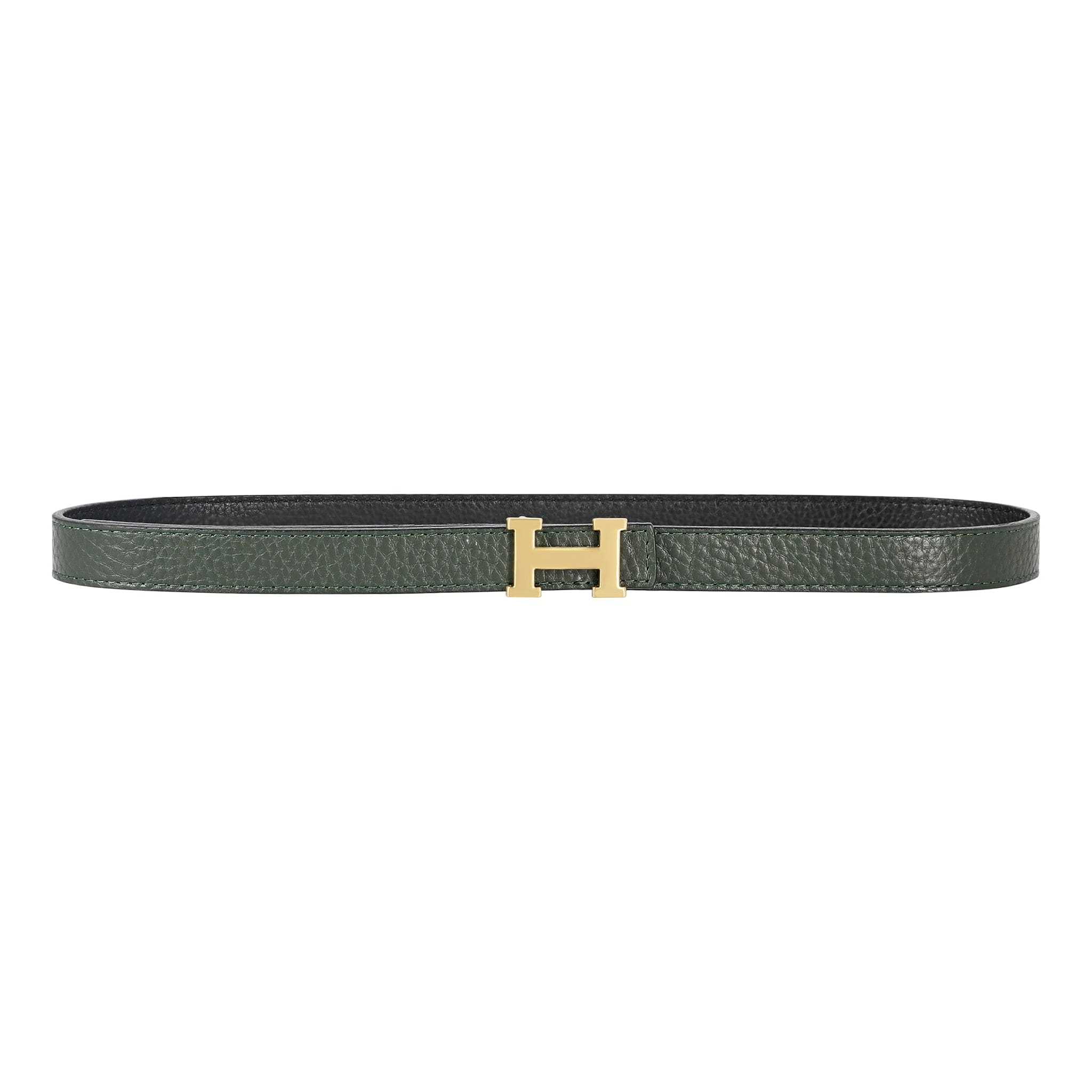 Reversible Buckle Hermès Belt Green&Black 20 mm - Image 2