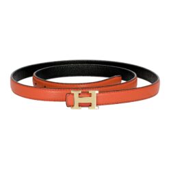Reversible Buckle Hermès Belt Orange&Black 20 mm