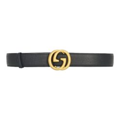 Leather Belt Gold Buckle 40 mm