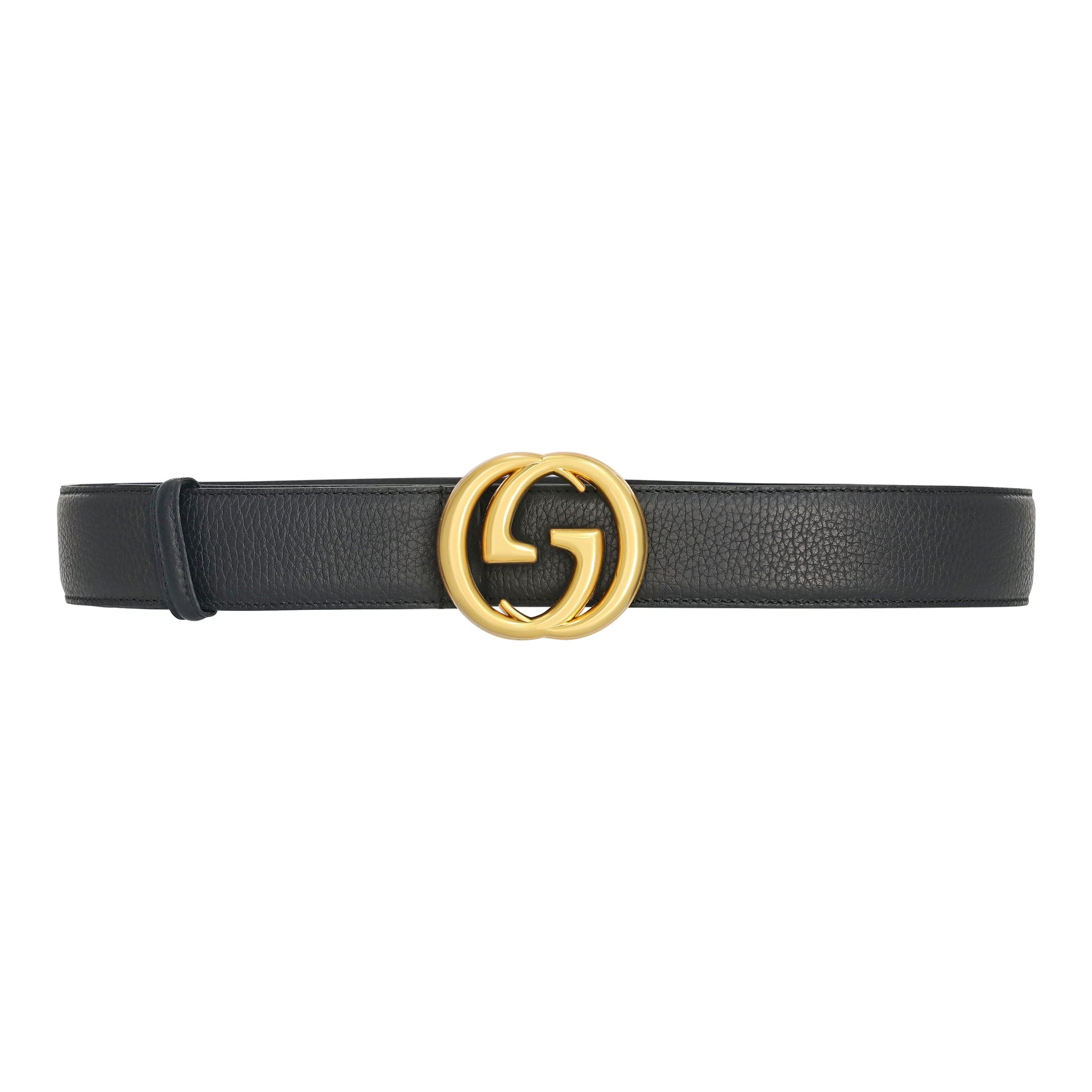 Leather Belt Gold Buckle 40 mm