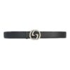 Leather Belt Silver / Chromium Buckle 40 mm