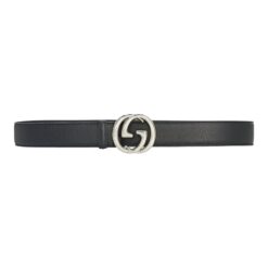 Leather Belt Silver / Chromium Buckle 40 mm