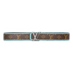 Alternative view of Brown Monogram style Leather Belt Amazing Blue