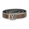 Brown Monogram style Leather Belt Amazing Beige