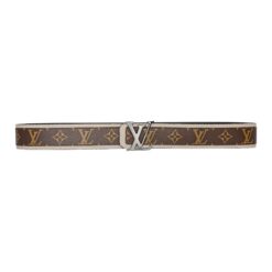 Alternative view of Brown Monogram style Leather Belt Amazing Beige