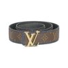 Brown Monogram style Leather Belt Amazing Dark Blue