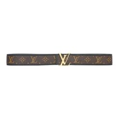 Alternative view of Brown Monogram style Leather Belt Amazing Black