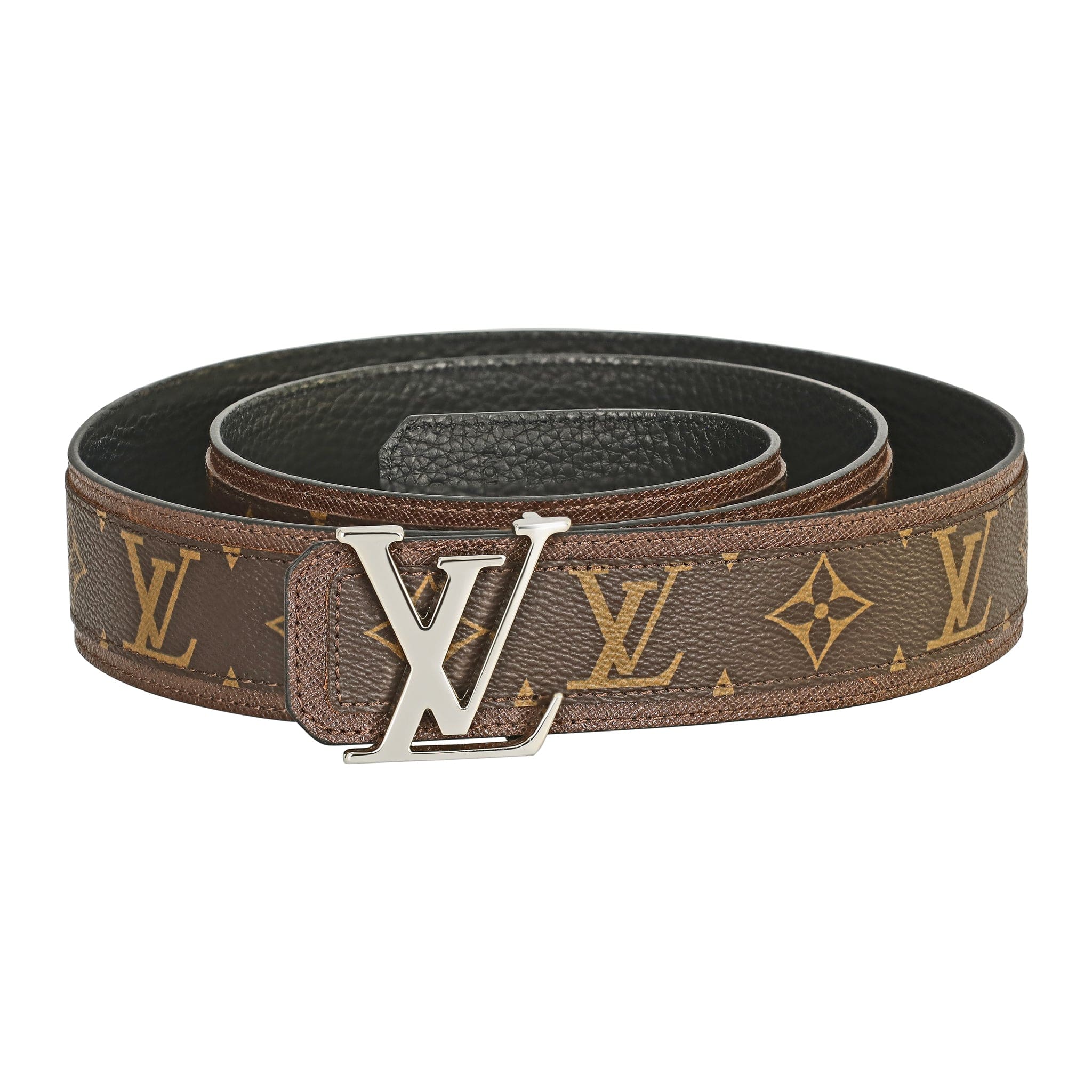 Brown Monogram style Leather Belt Amazing Brown