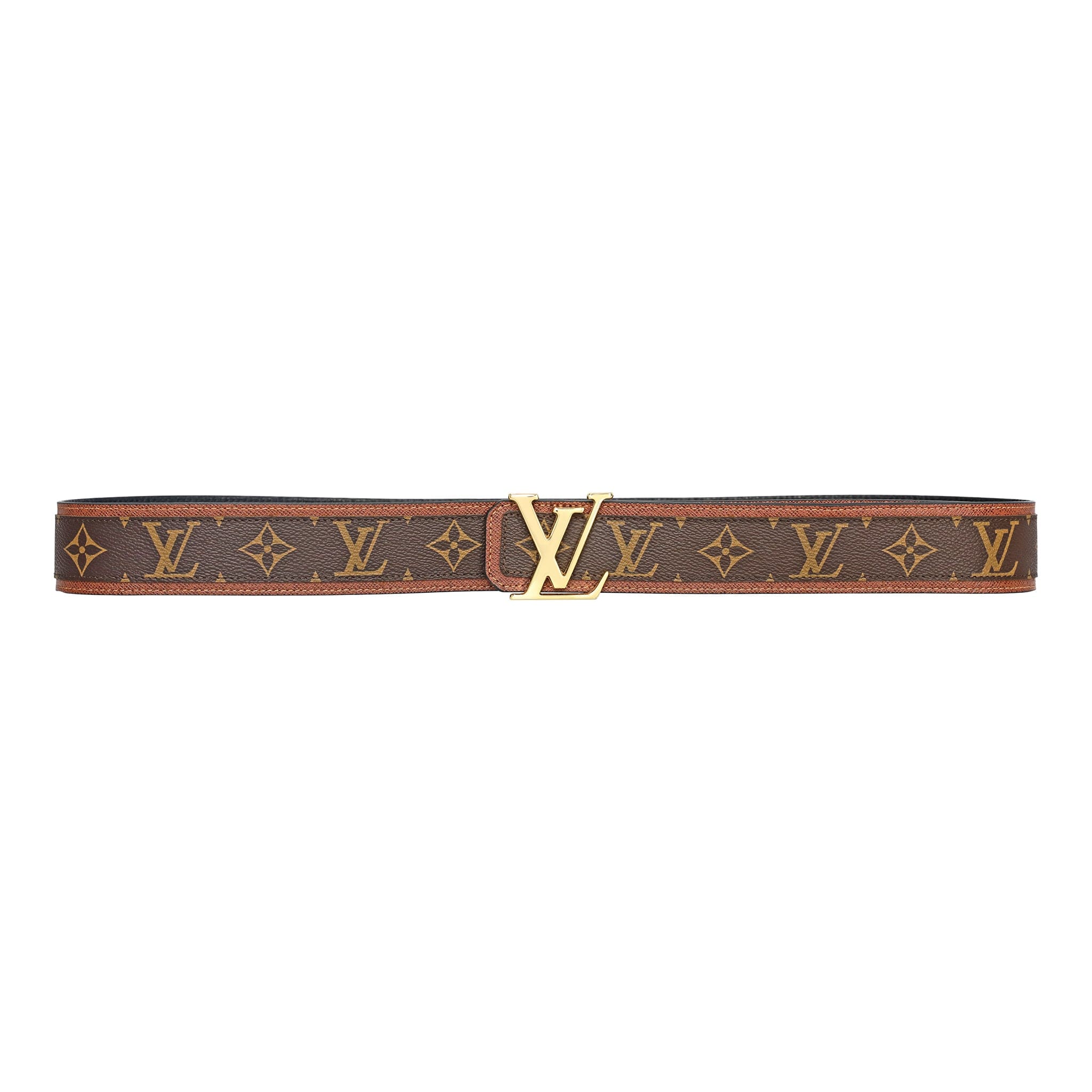Brown Monogram style Leather Belt Amazing Camel - Image 2
