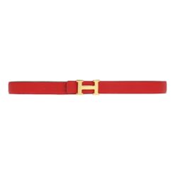Reversible H Leather Belt Double Color Black & Red