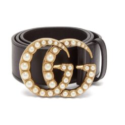 Alternative view of Black Leather Belt Pearly Buckle