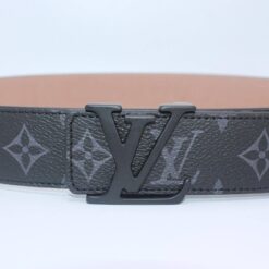 Black Monogram style Leather Belt