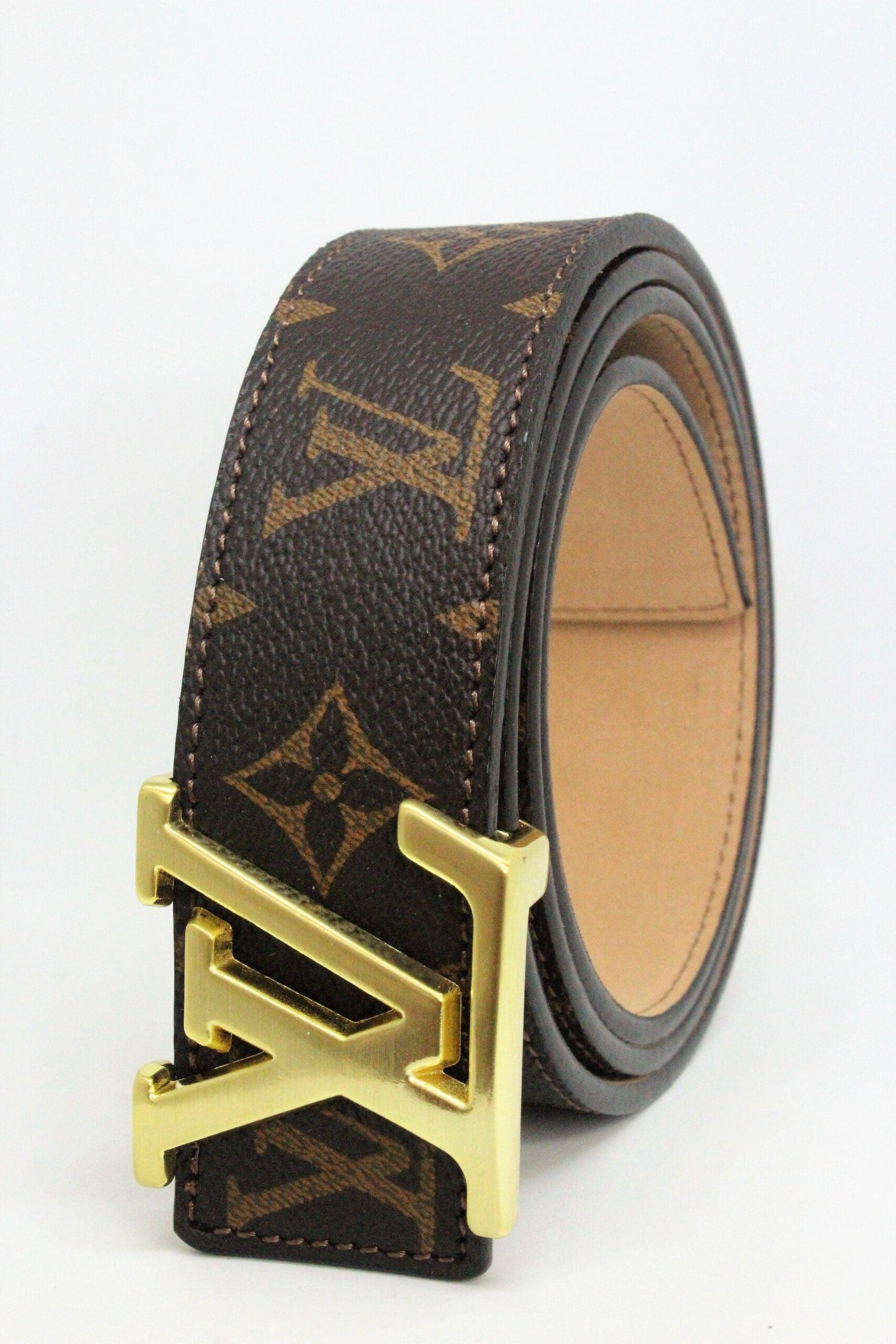 Brown Monogram style Leather Belt Amazing - Image 5