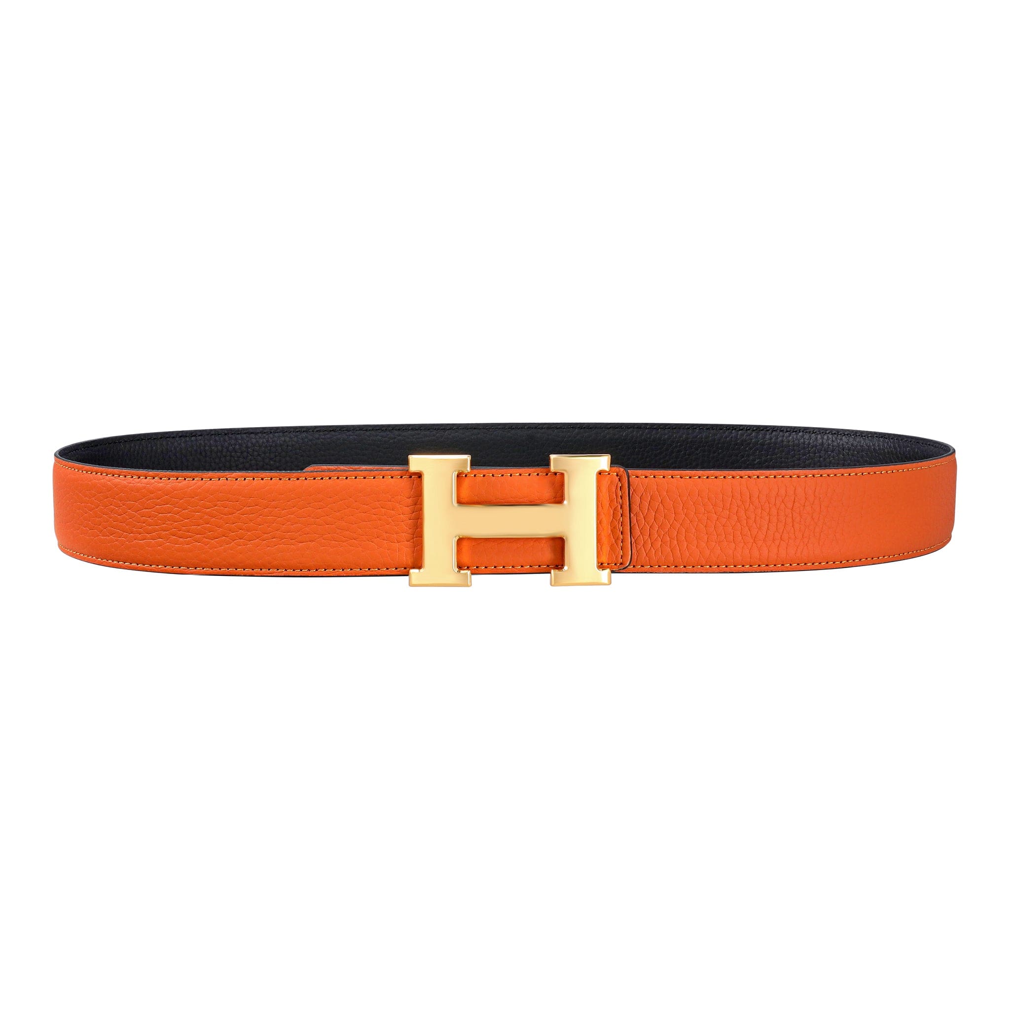 Reversible H Buckle Belt Orange&Black 40 mm - Image 2