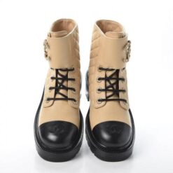 Alternative view of Calfskin Quilted Lace Up Combat Boots