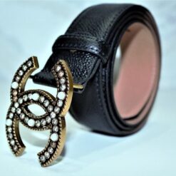 Alternative view of Chanel Caviar Pattern Belt Gold Diamond Buckle