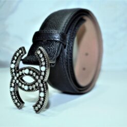 Alternative view of Caviar Pattern Chanel Belt Silver Diamond Buckle