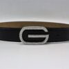 Gucci Diamond Silver Buckle Leather Belt 40mm