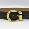 G Gold Buckle Leather Belt 40mm