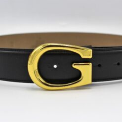 G Gold Buckle Leather Belt 40mm