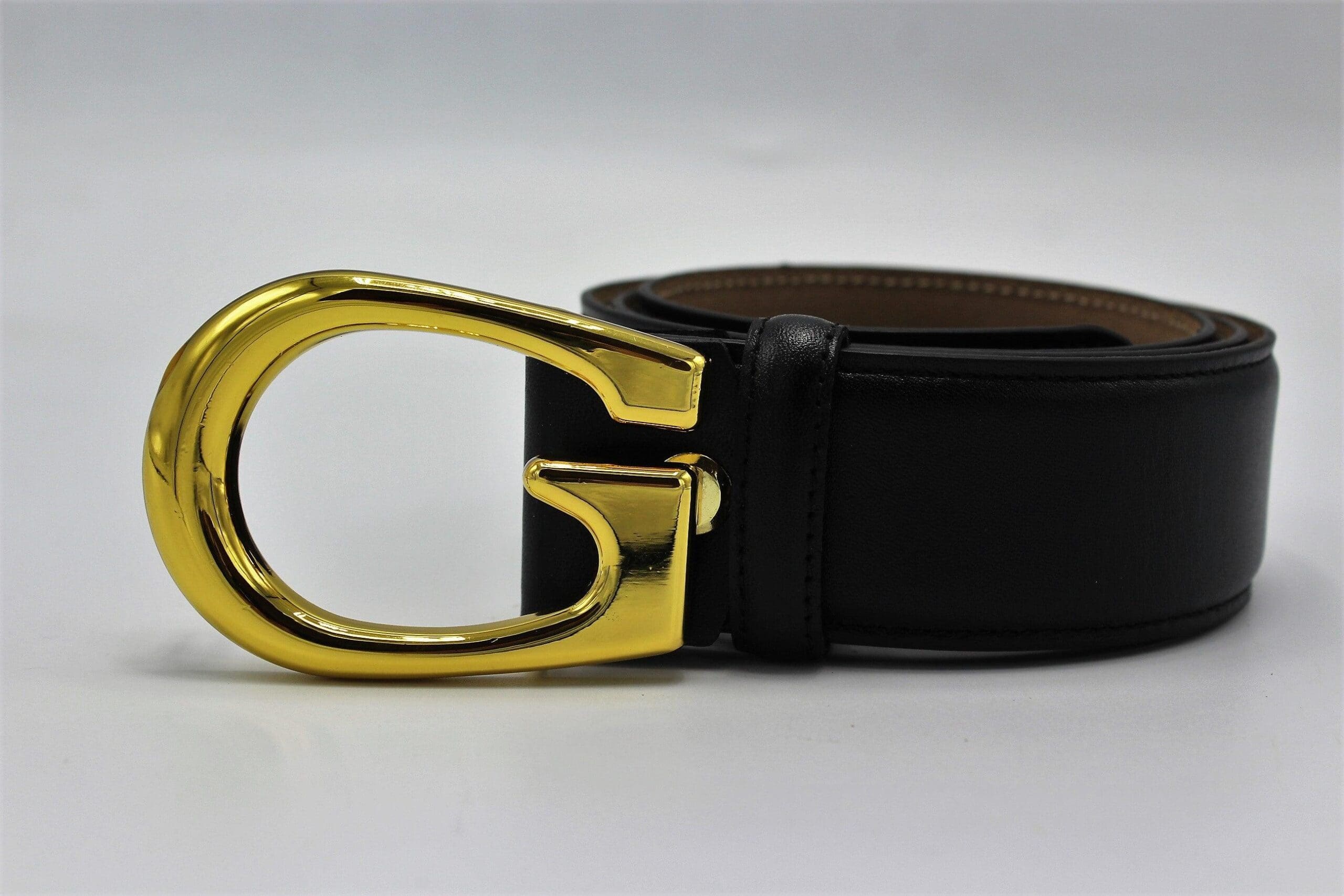 G Gold Buckle Leather Belt 40mm - Image 3