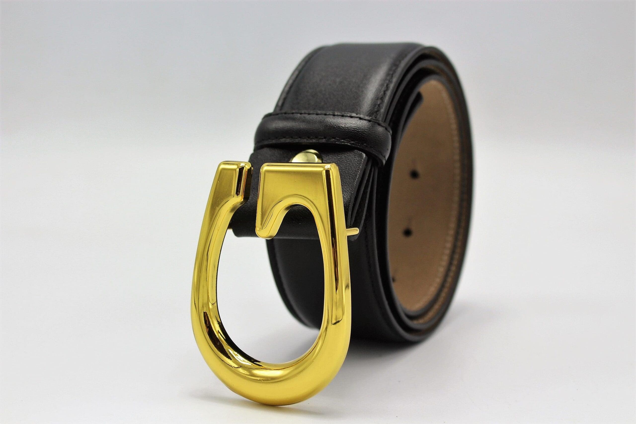 G Gold Buckle Leather Belt 40mm - Image 4