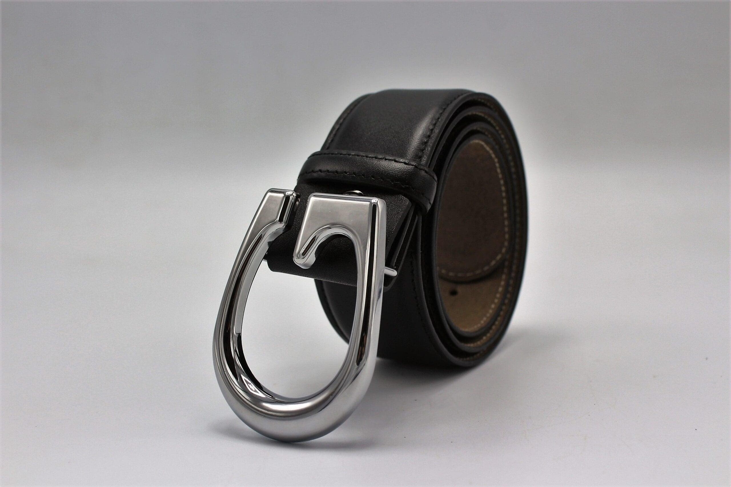 G Silver Buckle Leather Belt 40mm - Image 4