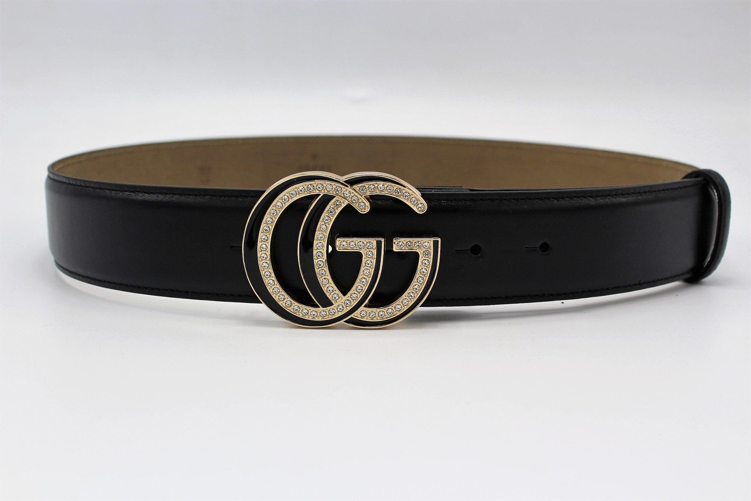 GG Diamond Buckle Leather Belt 40mm