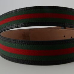 Alternative view of GG Red & Green Stripe Chrominum Buckle