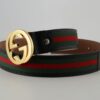 GG Red & Green Stripe Gold Buckle