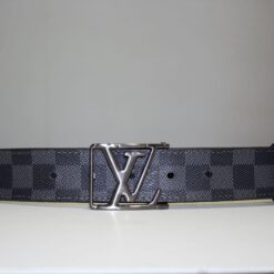 Alternative view of Grey & Black Damier Reversible Leather Belt