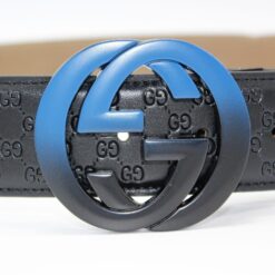 Alternative view of Gucci Signature leather with Black&Blue Buckle