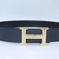 H Buckle Belt Reversible Dark Blue&Black Belt
