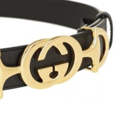 Alternative view of Interlock Buckle Black Leather Belt