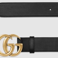 Alternative view of Gucci Leather Belt with Gold/Silver Double‑G Buckle 35mm