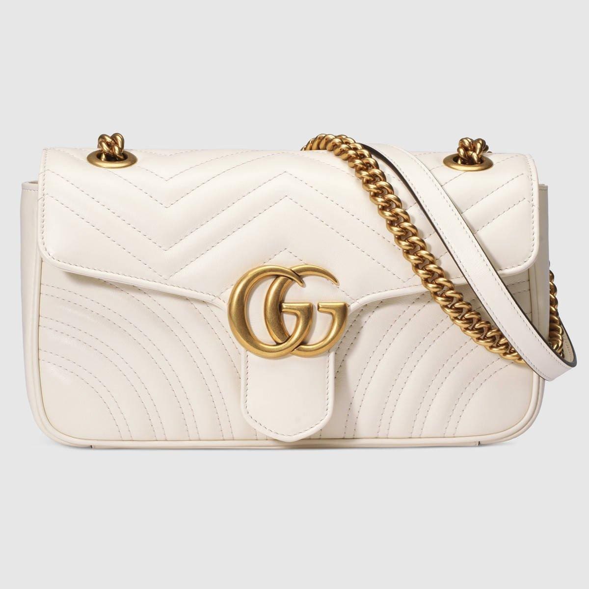 Marmont Small Matelassé Shoulder Bag White