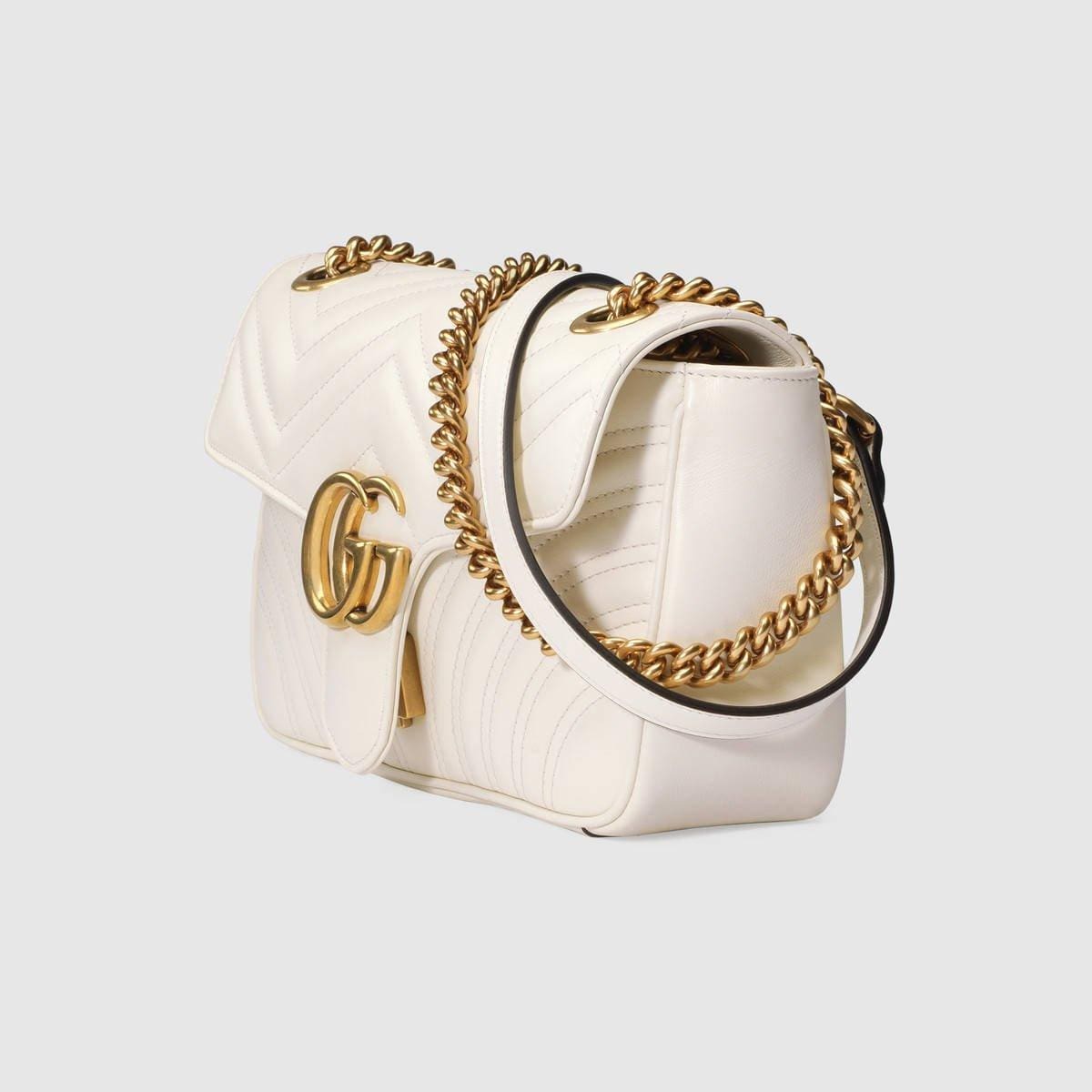 Marmont Small Matelassé Shoulder Bag White - Image 2
