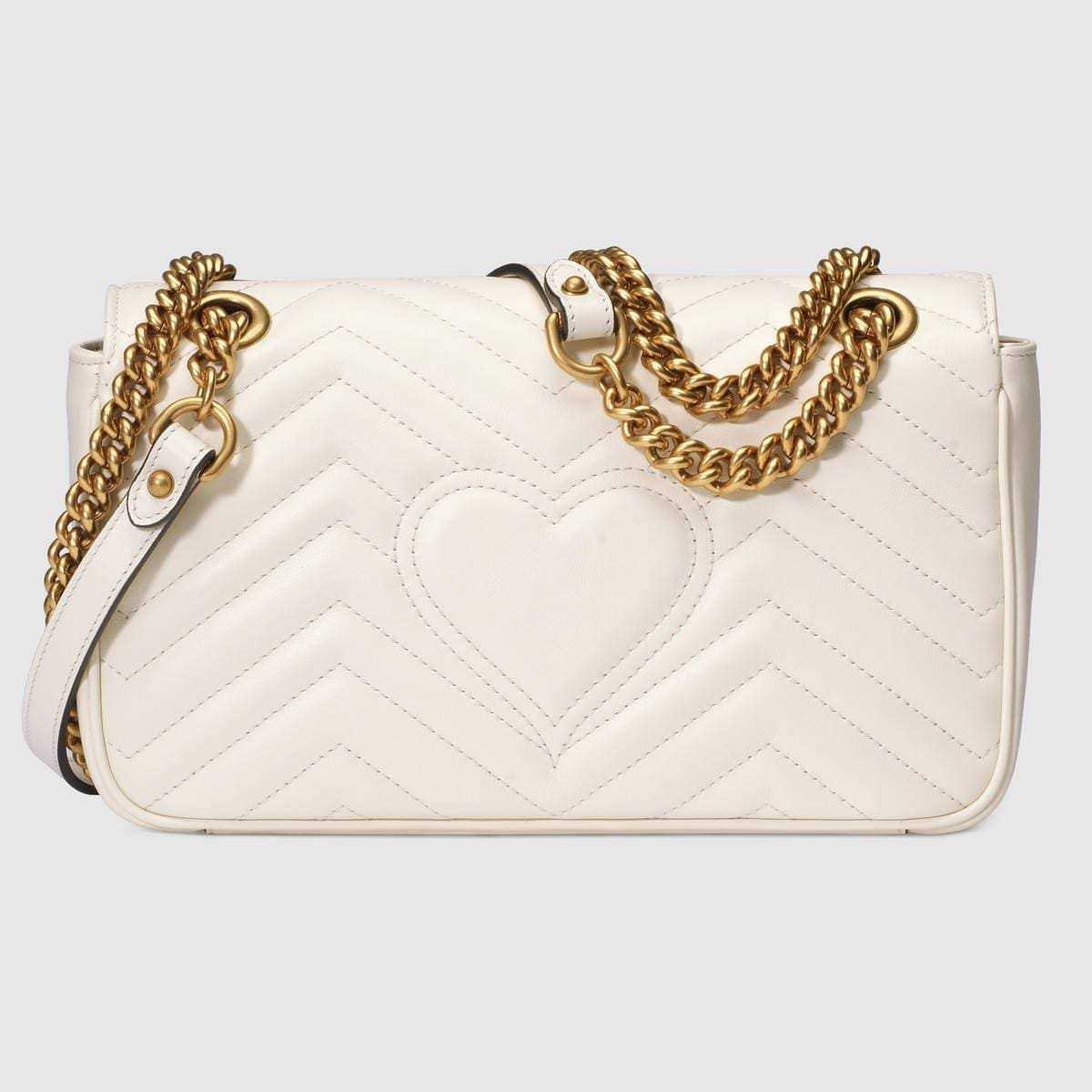 Marmont Small Matelassé Shoulder Bag White - Image 3