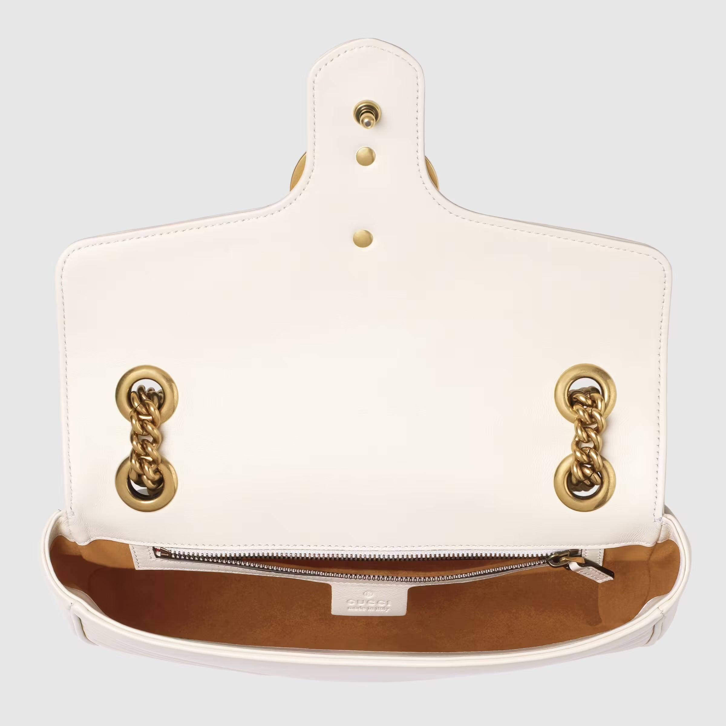 Marmont Small Matelassé Shoulder Bag White - Image 4