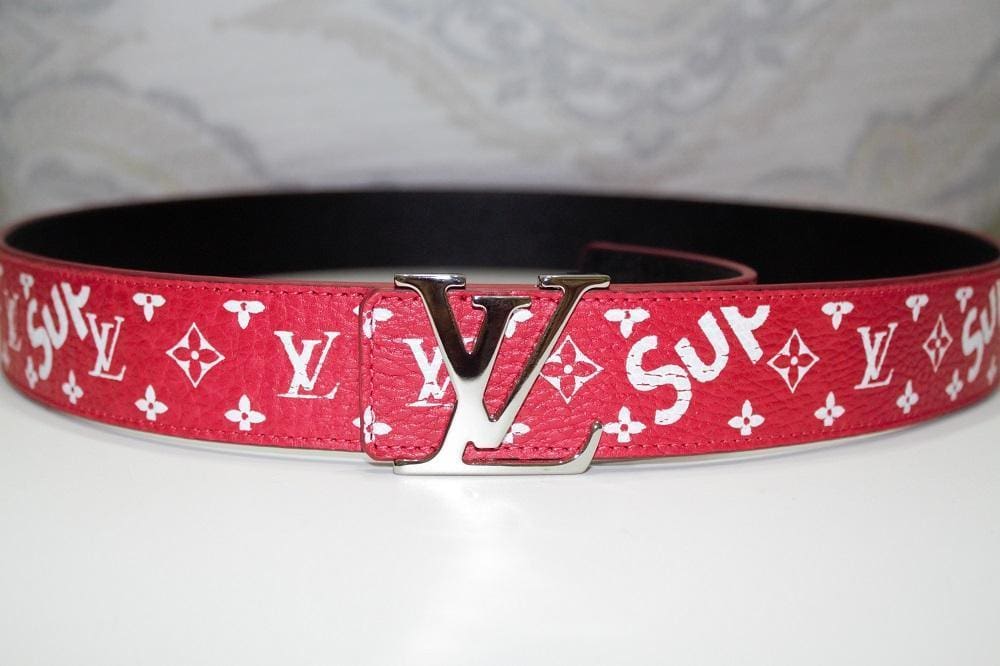 Red Monogram Leather Belt - Image 3