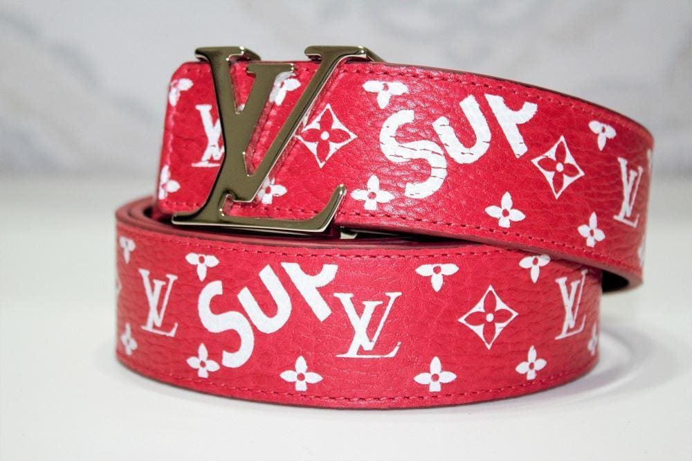 Red Monogram Leather Belt - Image 4