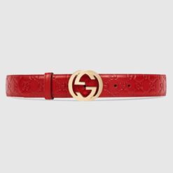 Signature Leather Belt Red