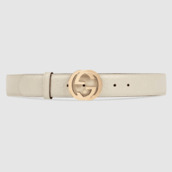 Signature Leather Belt White