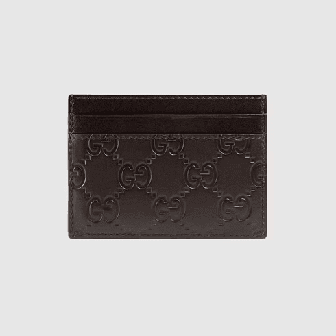 Signature Web Card Case Brown