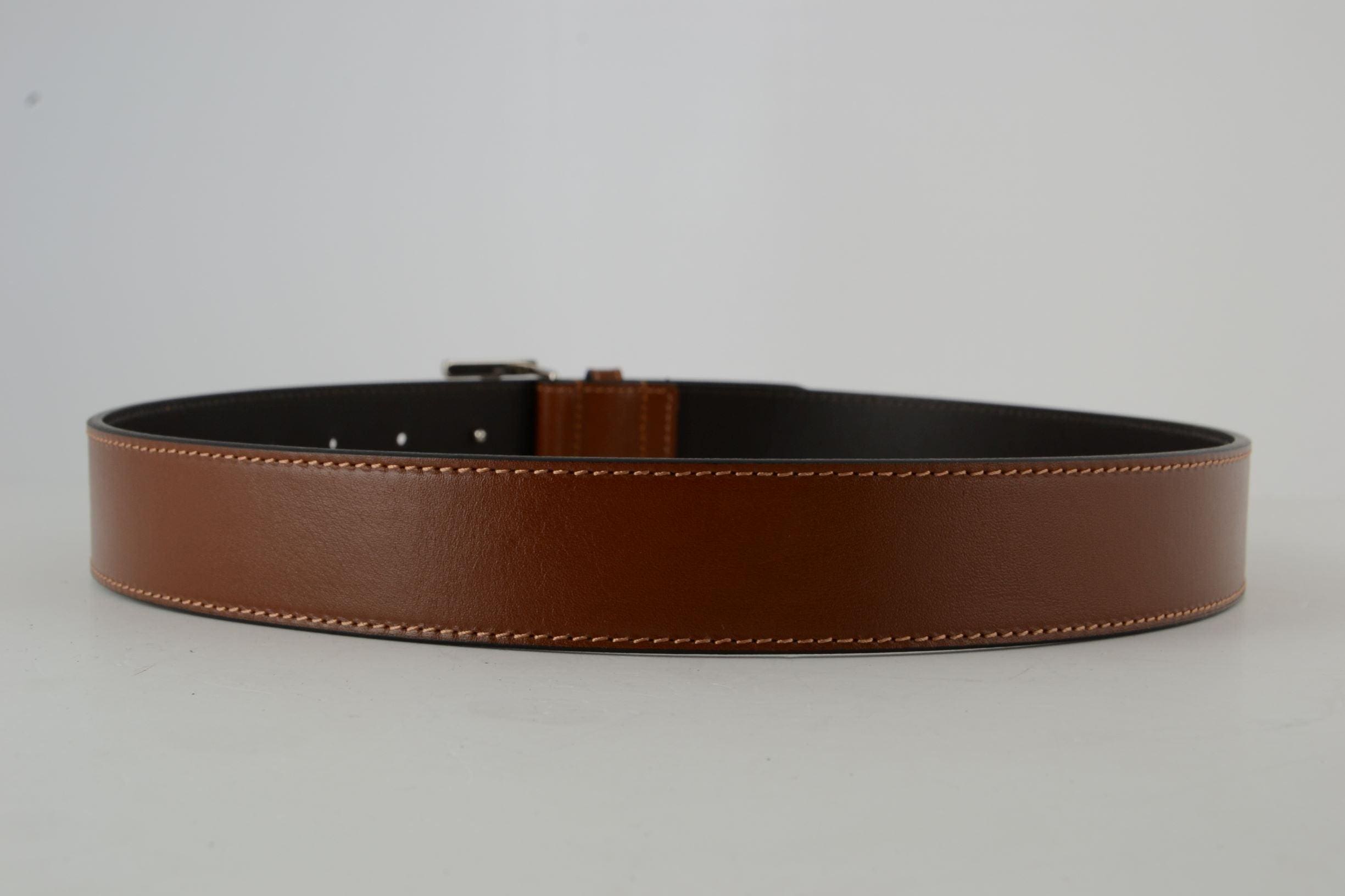 TB Brown Motif Leather Belt - Image 2