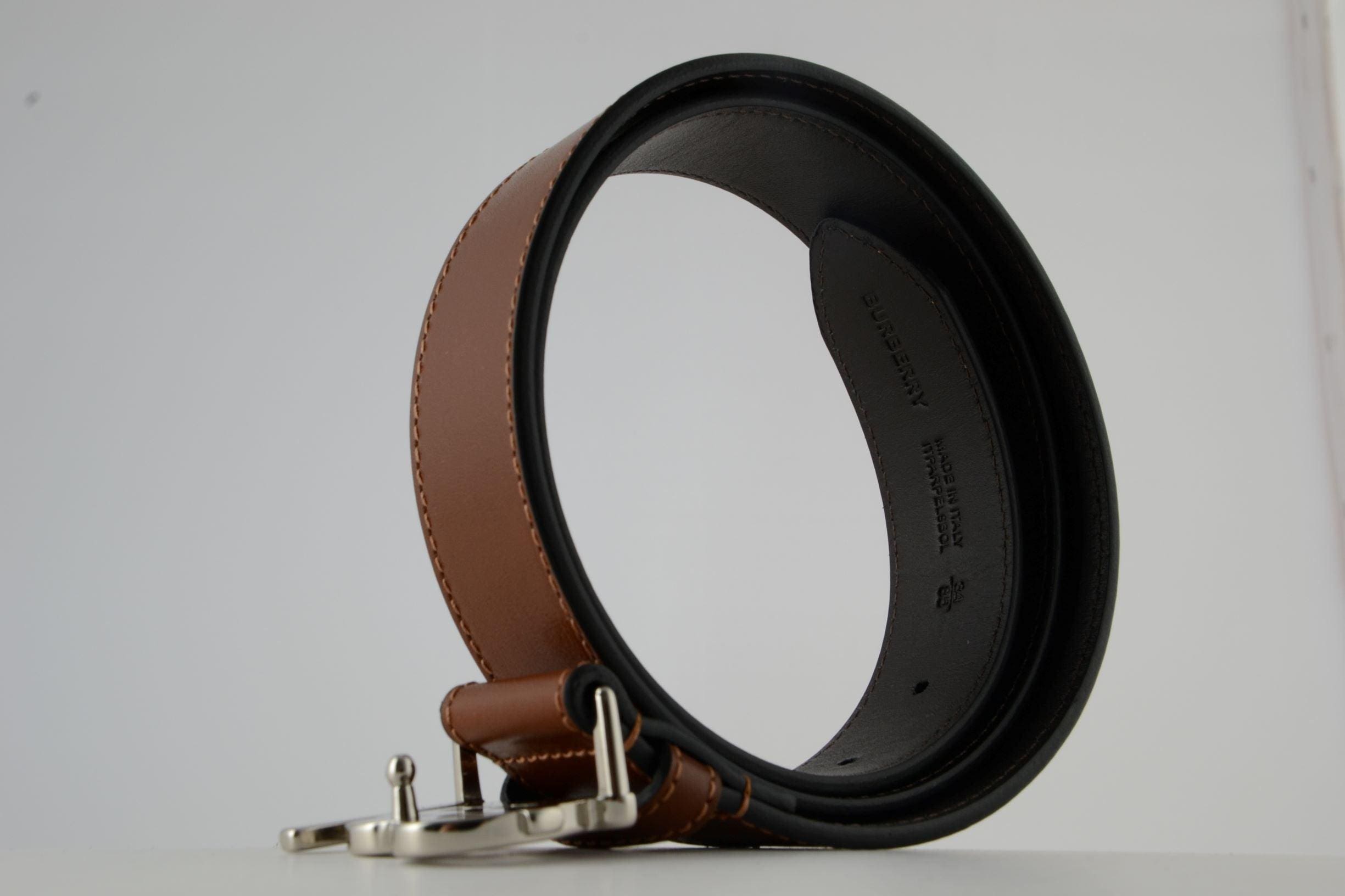 TB Brown Motif Leather Belt - Image 3