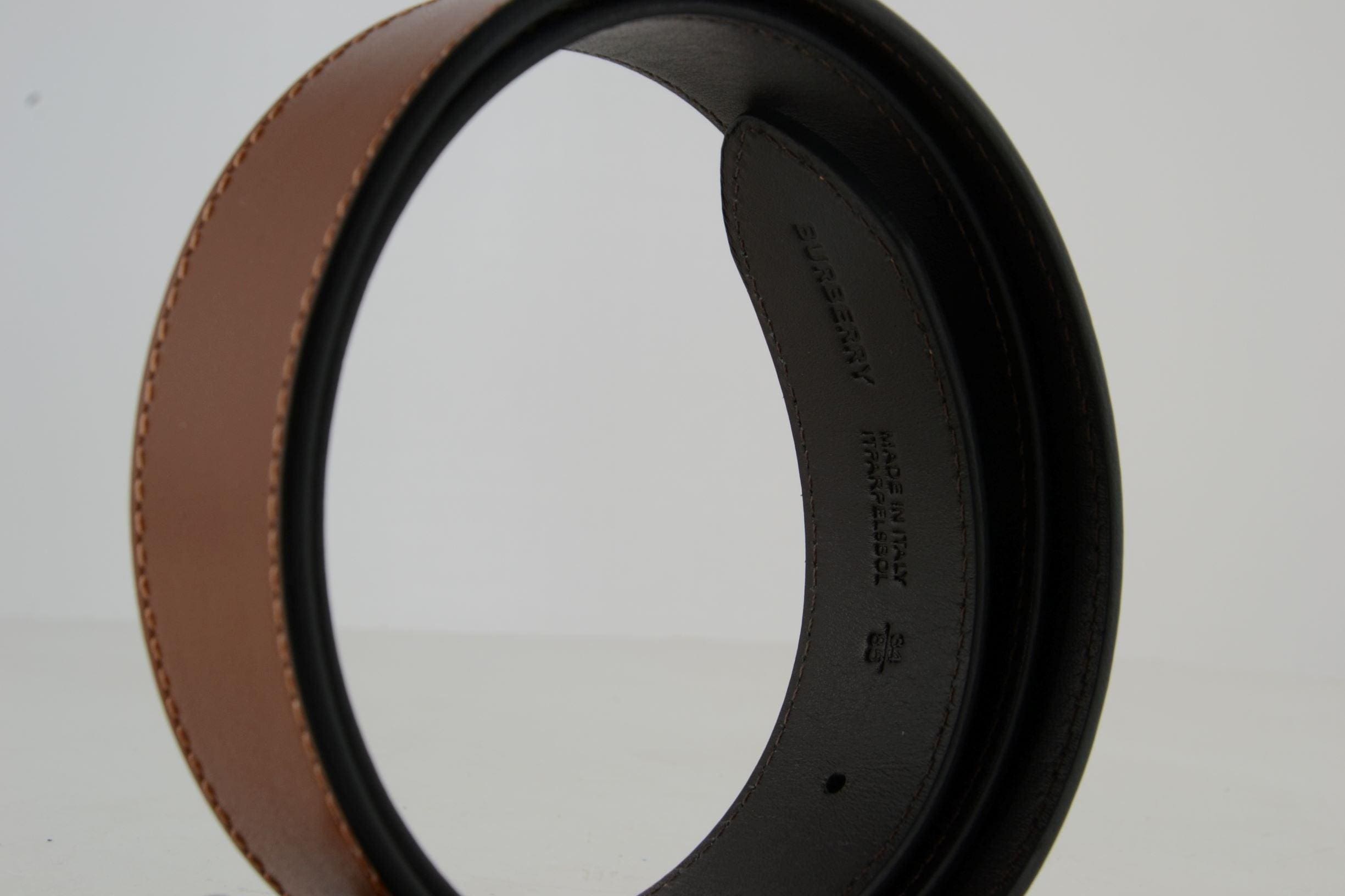 TB Brown Motif Leather Belt - Image 5